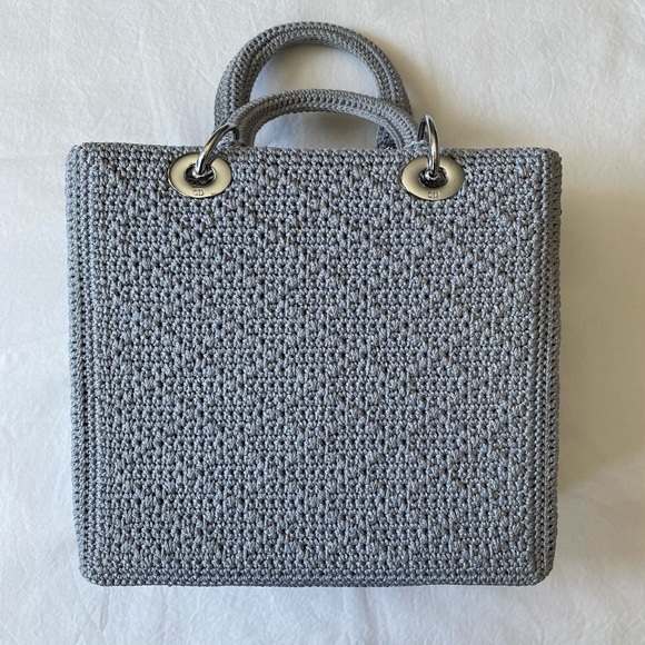 Grey Crocheted Sequin & Beaded Butterfly Purse - Picture 7 of 14